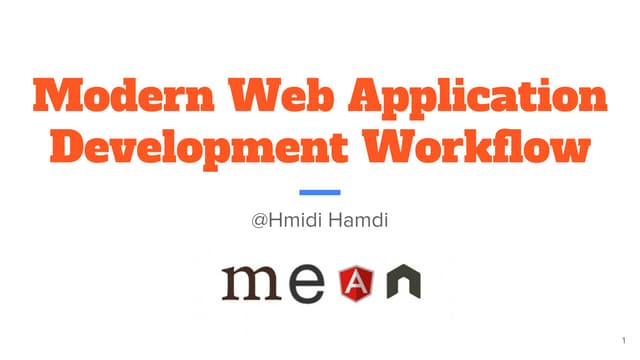 Modern web application devlopment workflow