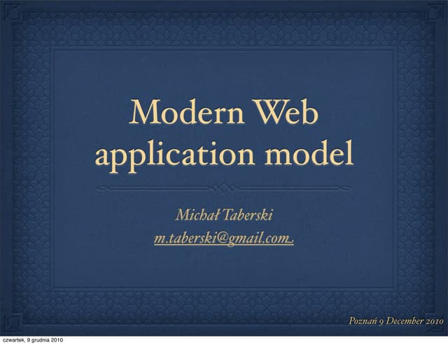 Modern web application model