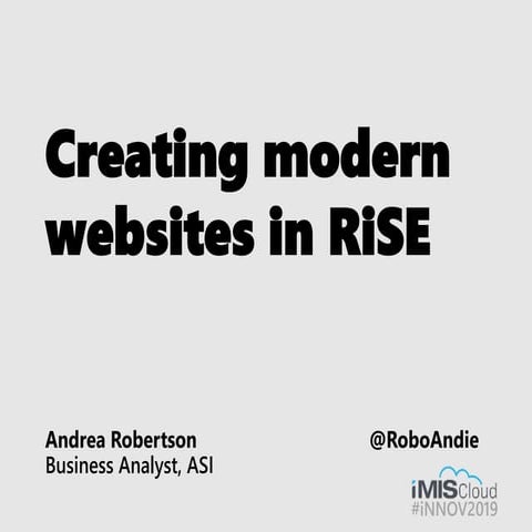 Modern websites in RiSE