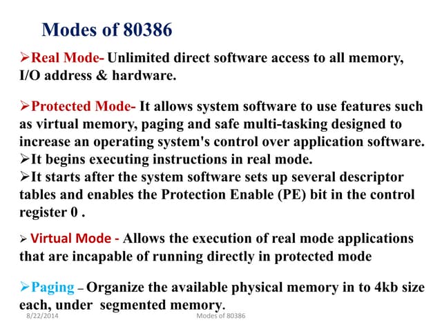 Modes of 80386