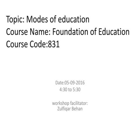 Modes of education