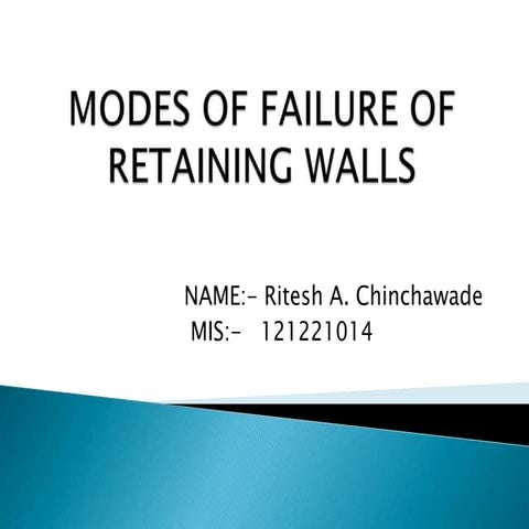 Modes of failure of retaining walls