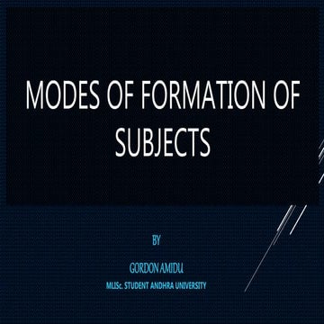 Modes of formation of subjects by Gordon Amidu