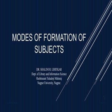 Modes of formation of subject shalini