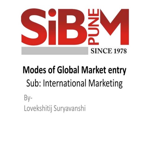 Modes of global entry