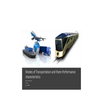 Modes of transportation and there performance charecteristics - akshay jadhav