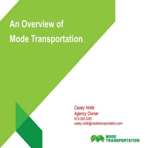 Mode transportation general - Casey Nolte