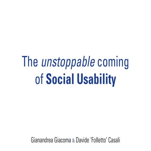 Social Usability - Mo.De.