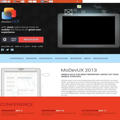 MODEVUX 2013 CONFERENCE + WORKSHOP + HACKATHON