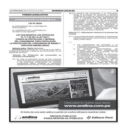 Modifican los artículos 76 77 y 80 del Código de Protección y Defensa del Con...