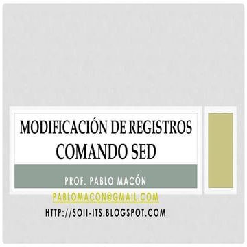 Modificación de registros   comando sed
