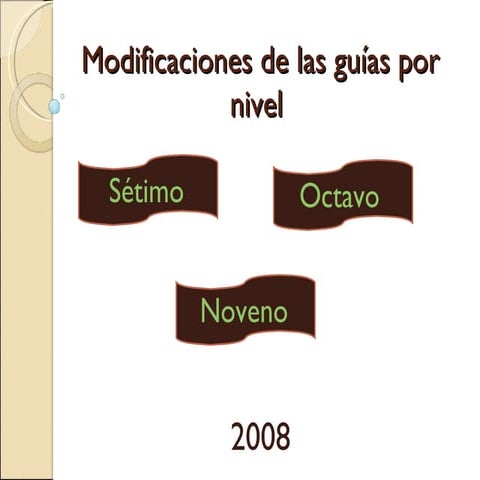 Modificaciones De Las Guías Por Nivel