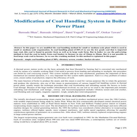 Modification of Coal Handling System in Boiler Power Plant