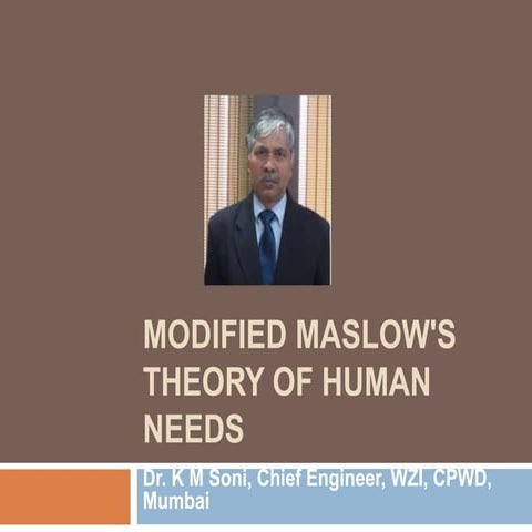 Modified Maslows Theory of Human Needs