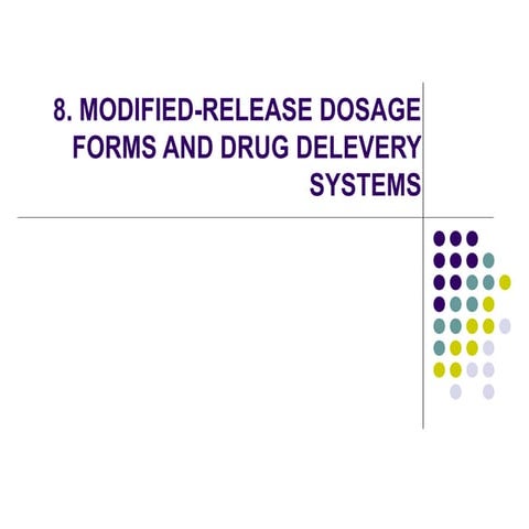 Modified drug release - Pharmaceutics