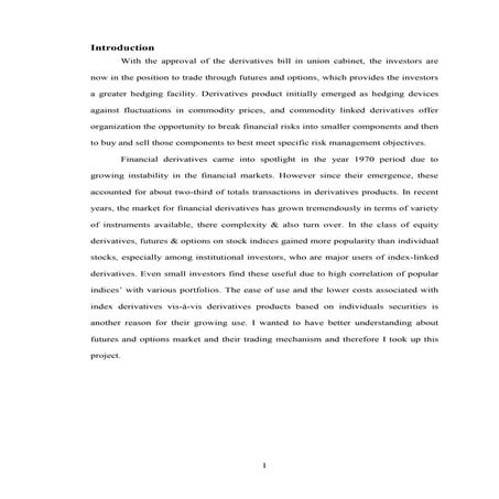 Financial Derivatives