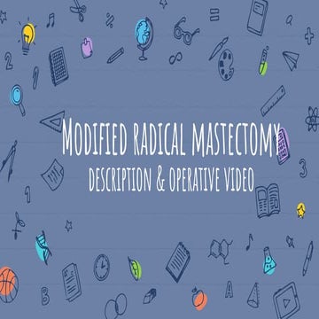 Modified radical mastectomy by Dr. Muhammad Saleem Iqbal