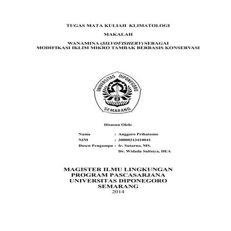 Modifikasi iklim mikro dengan wanamina | PDF