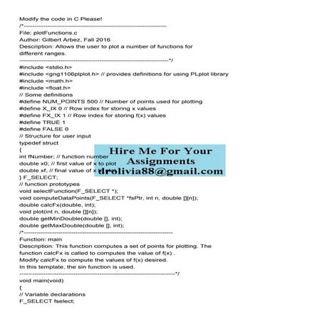 Modify the code in C Please .pdf