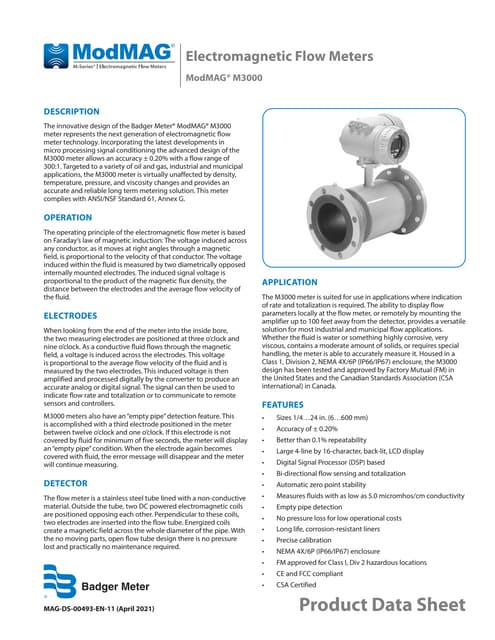  Mod mag m3000 datasheet badger meter electromagnetic flow meter_m-series