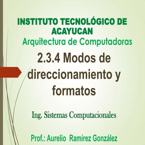 Modos de direccionamiento y formatos