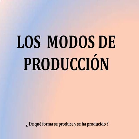 Modos de produccion