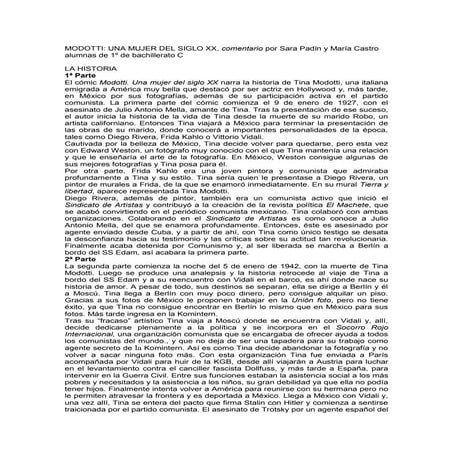 Modotti una mujer del siglo xx