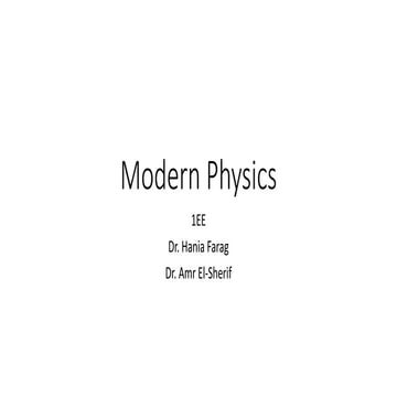 Modern phyiscs lecture 1