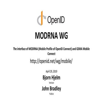 OpenID Foundation MODRNA WG Overview (Apr. 2019)