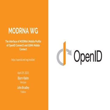 MODRNA WG Update - April 2021