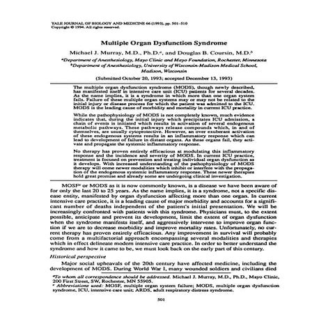 multiple organ dysfunction syndrome