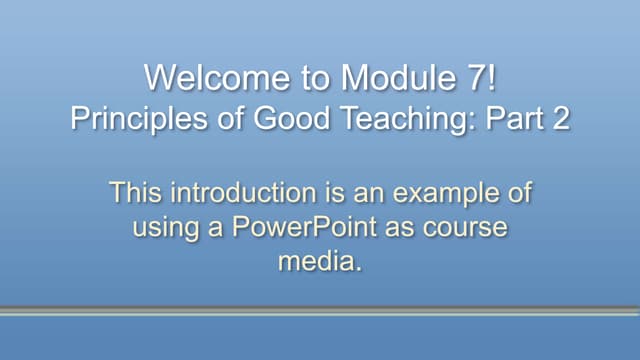 Introduction to Module 7