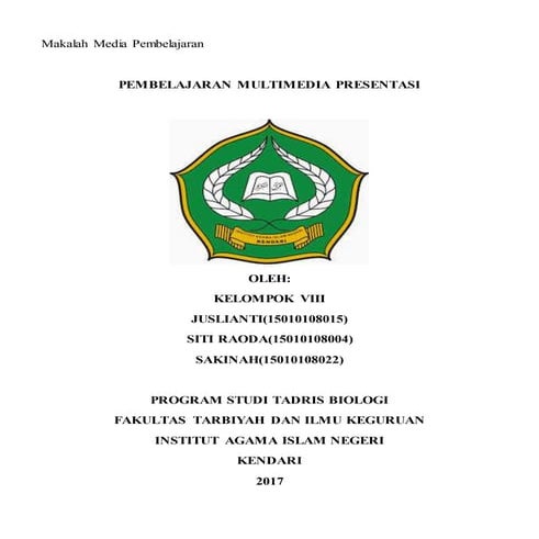Modul makalah pembelajaran multimedia presentasi