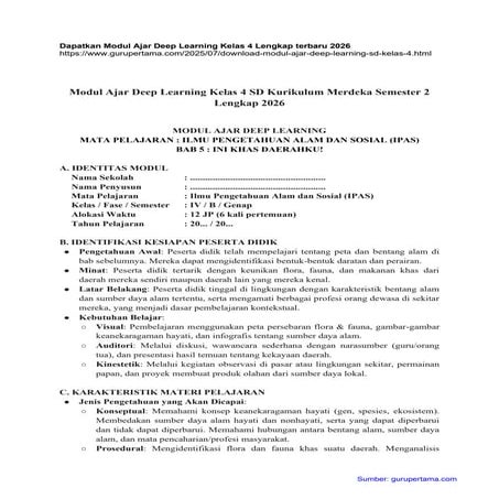 Modul Ajar Deep Learning Kelas 2 SD Kurikulum Merdeka Semester 1 ...