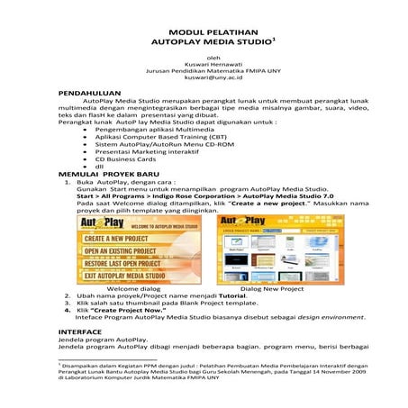 Tutorial pembuatan media pembelajaran dengan menggunakan autoplay | PDF