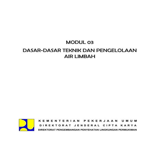 Modul 03 al dasar-dasar teknik dan pengelolaan air limbah 2013 | PDF