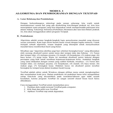 Laporan Algoritma dan Pemrograman Modul 1
