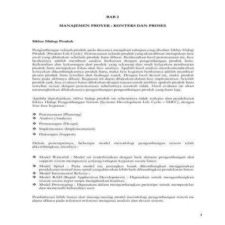 MANAJEMEN PROYEK PERNGKAT LUNAK : KONTEKS DAN PROSES
