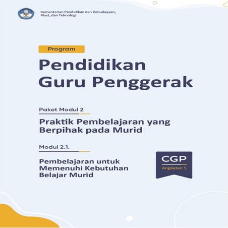Modul 2.1 Angkatan 5 Reguler. Pembelajaran untuk Memenuhi Kebutuhan Belajar M...