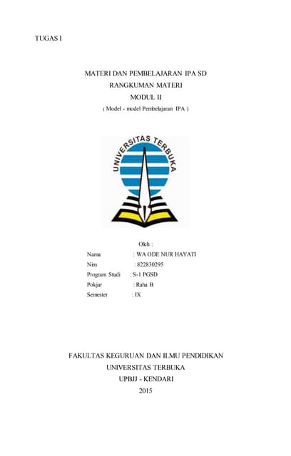 Rangkuman Materi Dan Pembelajaran Ipa Sd Pdgk 4503 Modul 5 Cara Mengajarku