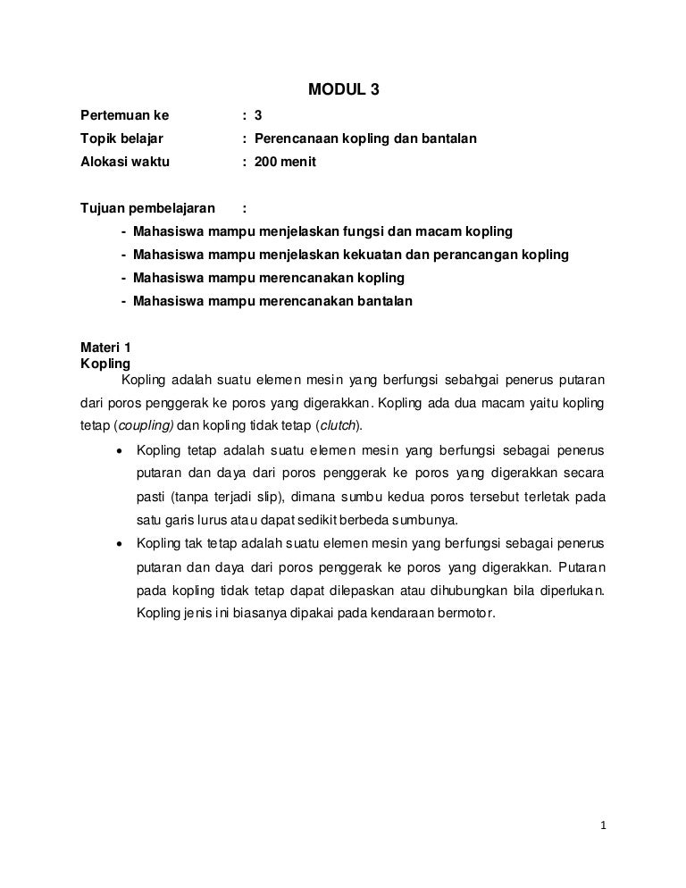 Elemen Mesin 3 Perencanaan Kopling
