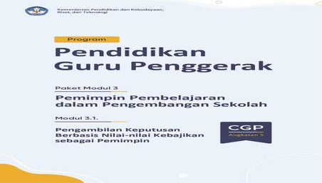 Modul 3.1. Angkatan 5 Reguler. Pengambilan Keputusan Berbasis Nilai-nilai Keb...
