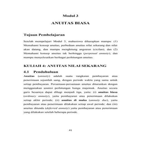 Anuitas Biasa (Matematika Keuangan)