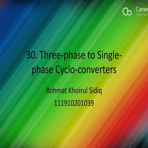 Three Phase To Single Phase Cyclo Converter