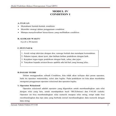 Modul 4.1 (condition 1)