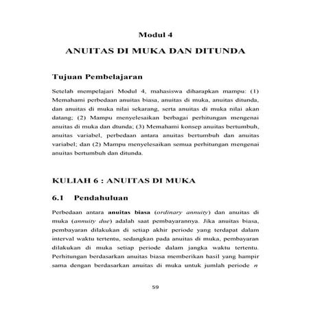 Anuitas di Muka dan Ditunda (Matematika Keuangan)