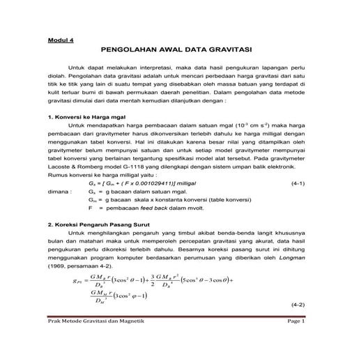 Modul 4   pengolahan awal data gravitasi