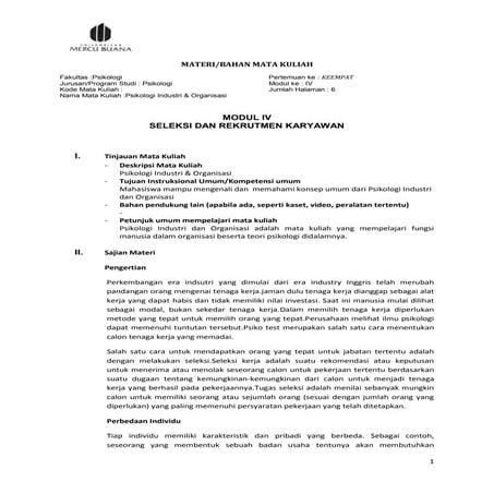 seleksi dan rekrutment