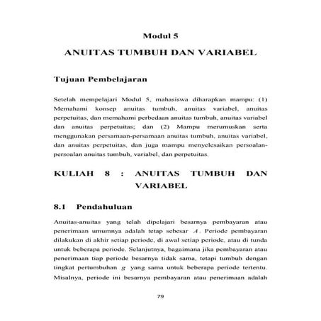 Anuitas Tumbuh dan Variabel (Matematika Keuangan)