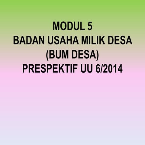 Modul BUM Desa
